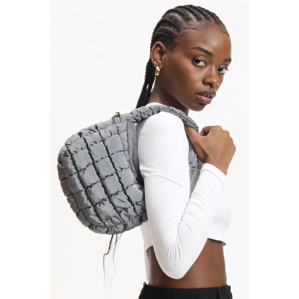 Woman wearing Grey Urban Expressions Leo Crossbody 840611121158 View 3 | Grey