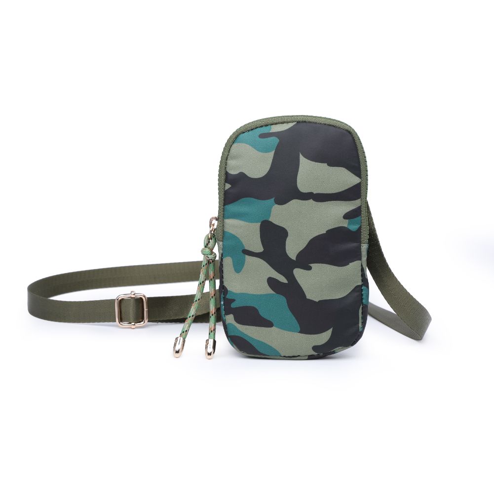 Product Image of Urban Expressions Tess Cell Phone Crossbody 840611177568 View 5 | Green Camo