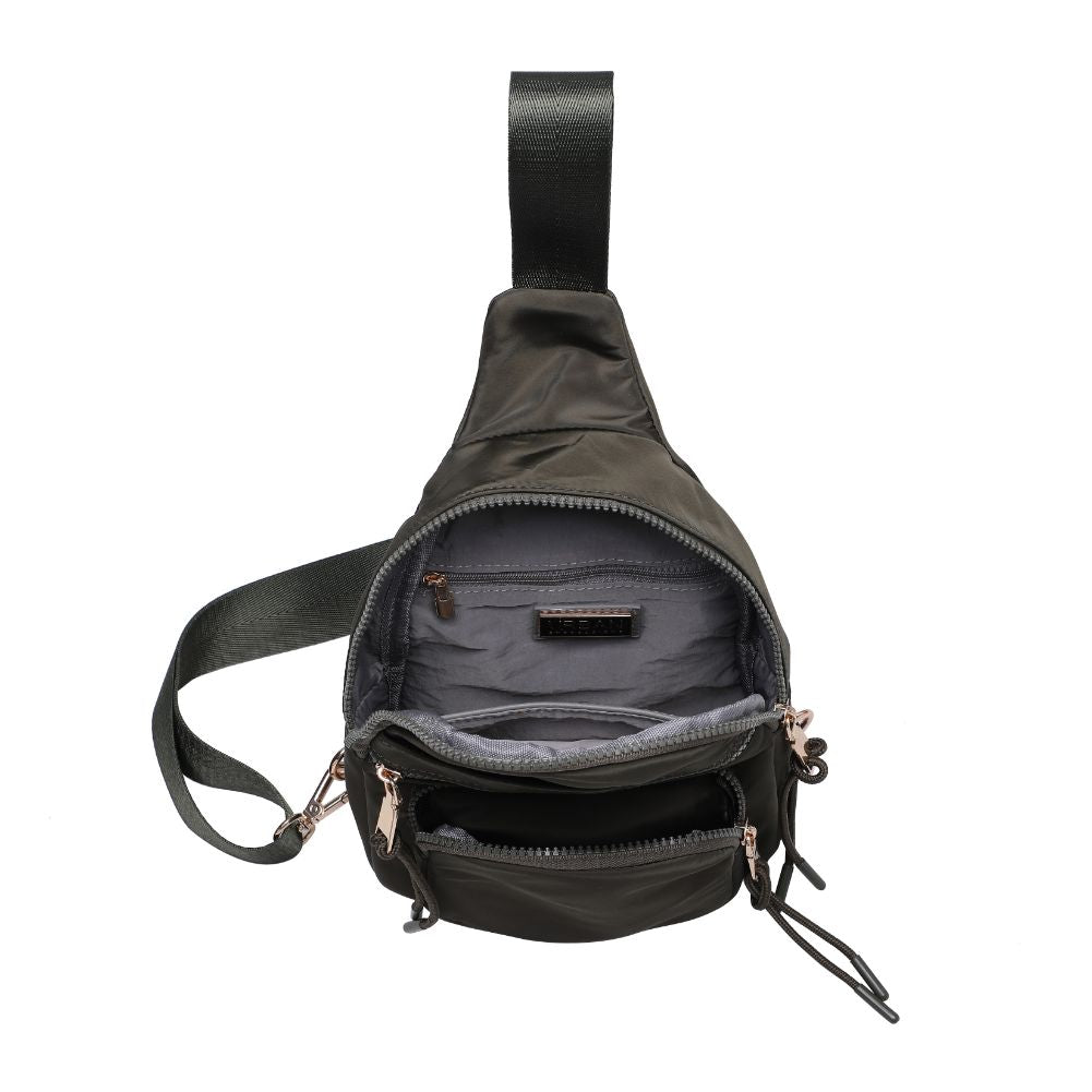 Product Image of Urban Expressions Sid Sling Backpack 840611120687 View 8 | Olive