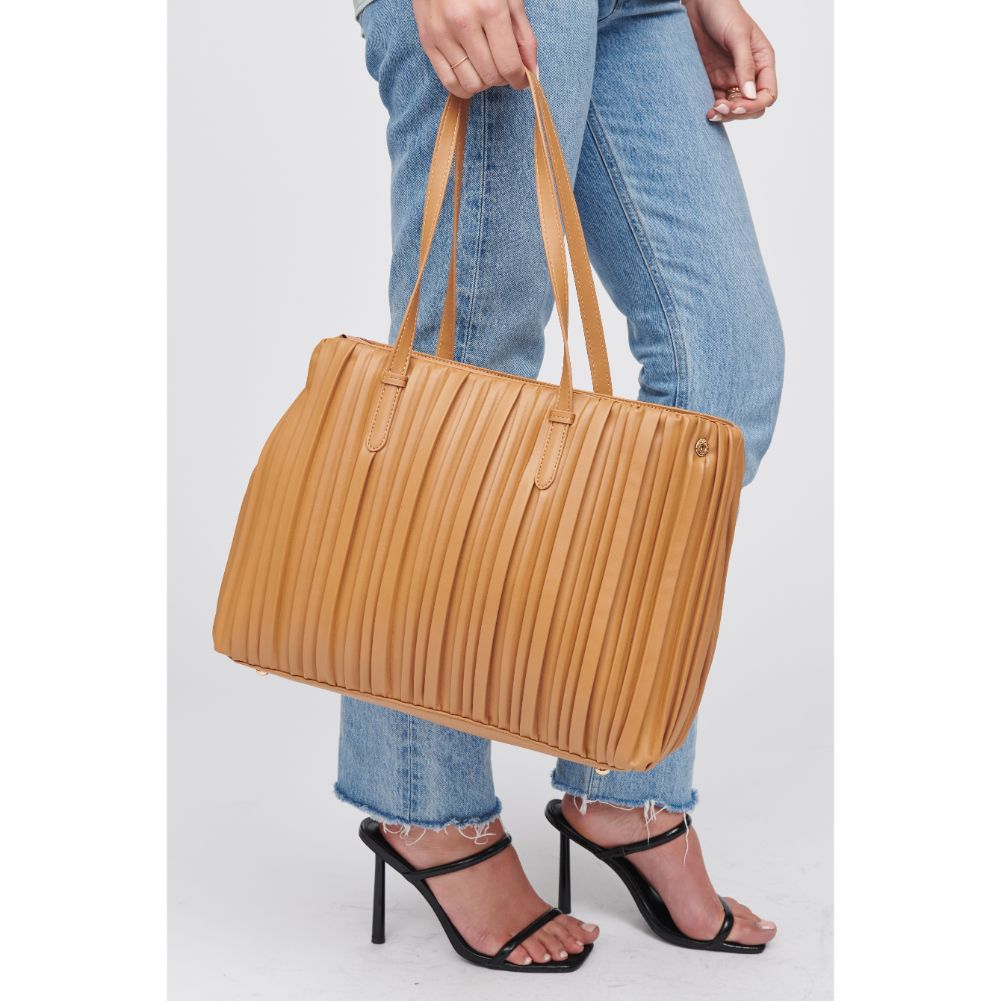 Woman wearing Camel Urban Expressions Maura Tote 818209015967 View 4 | Camel