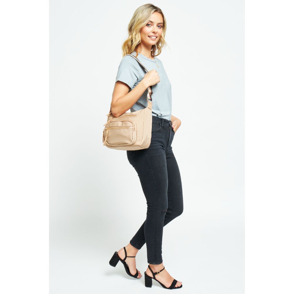 Woman wearing Natural Urban Expressions Mason Messenger 840611180728 View 3 | Natural