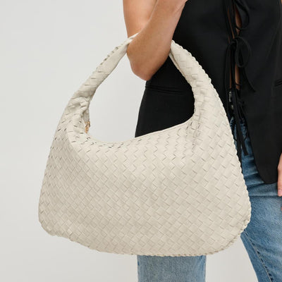 Woman wearing Cream Urban Expressions Victoria Hobo 840611140869 View 1 | Cream