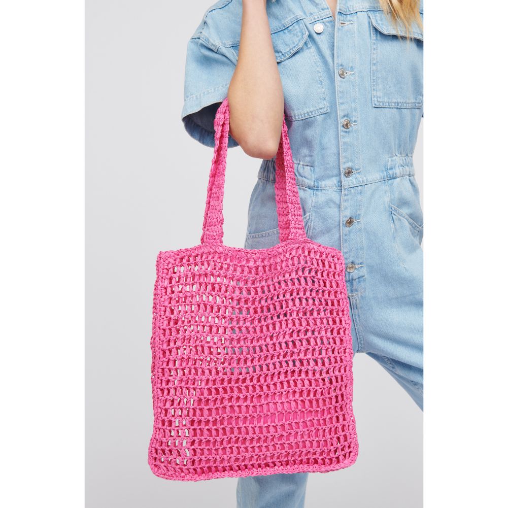 Woman wearing Bubblegum Urban Expressions Bouvet Tote 818209017022 View 2 | Bubblegum