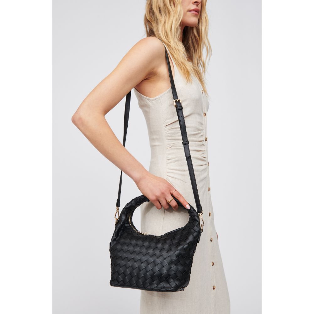 Woman wearing Black Urban Expressions Nylah - Woven Crossbody 840611100580 View 2 | Black