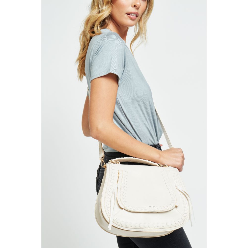 Woman wearing Cream Urban Expressions Khloe Crossbody 840611176677 View 1 | Cream