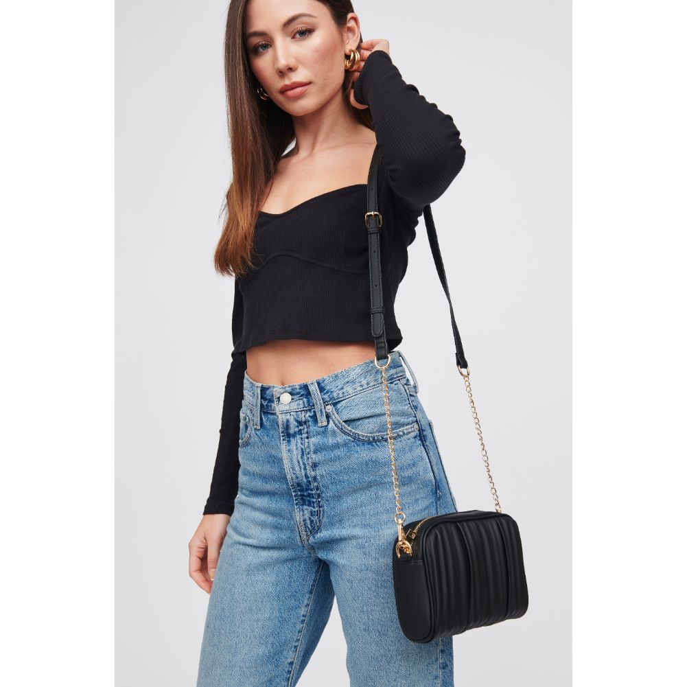 Woman wearing Black Urban Expressions Nadiya Crossbody 818209019668 View 4 | Black