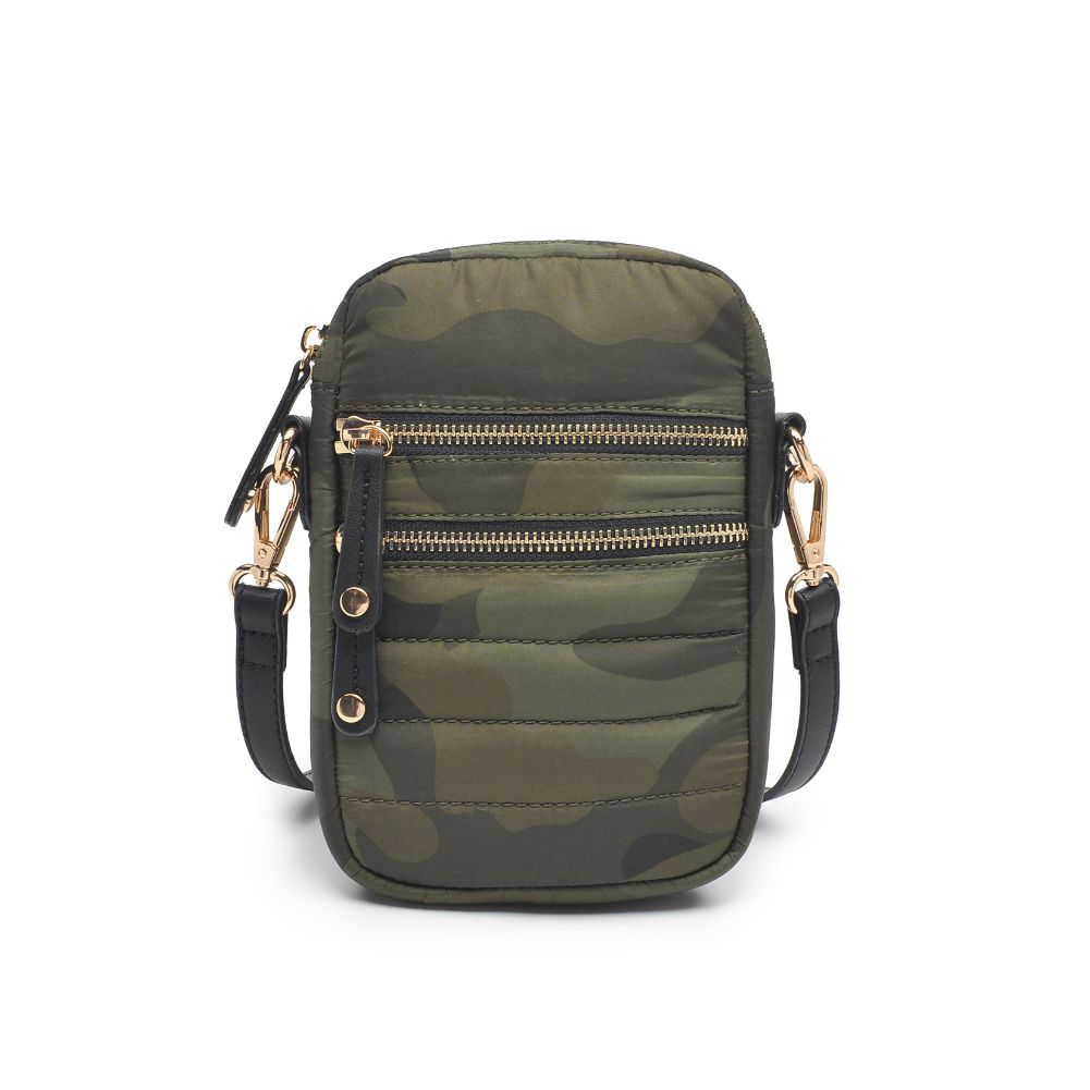 Product Image of Urban Expressions Evelyn Cell Phone Crossbody 840611181985 View 5 | Green Camo