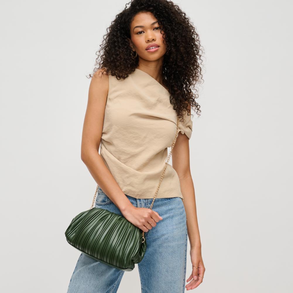 Woman wearing Forest Urban Expressions Philippa Clutch 840611193858 View 1 | Forest