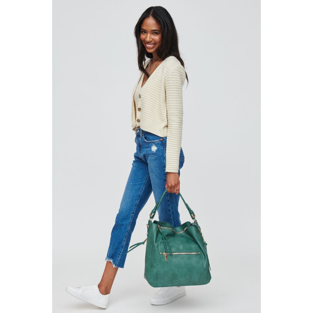 Woman wearing Emerald Urban Expressions Brooklyn Hobo 840611108661 View 2 | Emerald