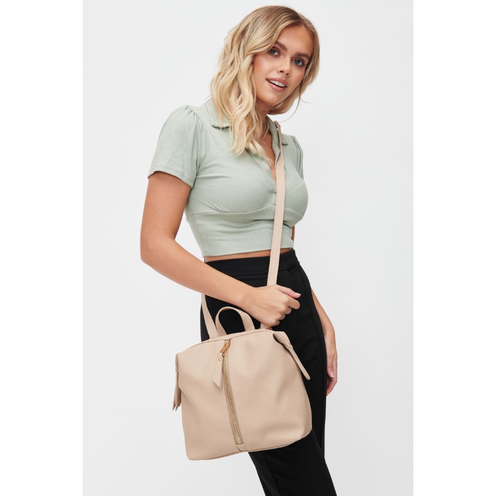 Woman wearing Natural Urban Expressions Petit - Kenzie Backpack 840611101174 View 3 | Natural