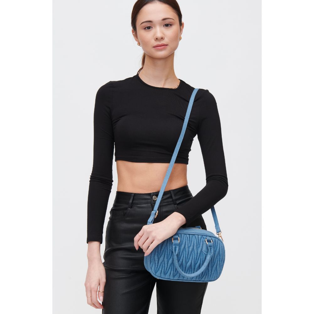 Woman wearing Denim Urban Expressions Janette Crossbody 840611118448 View 1 | Denim