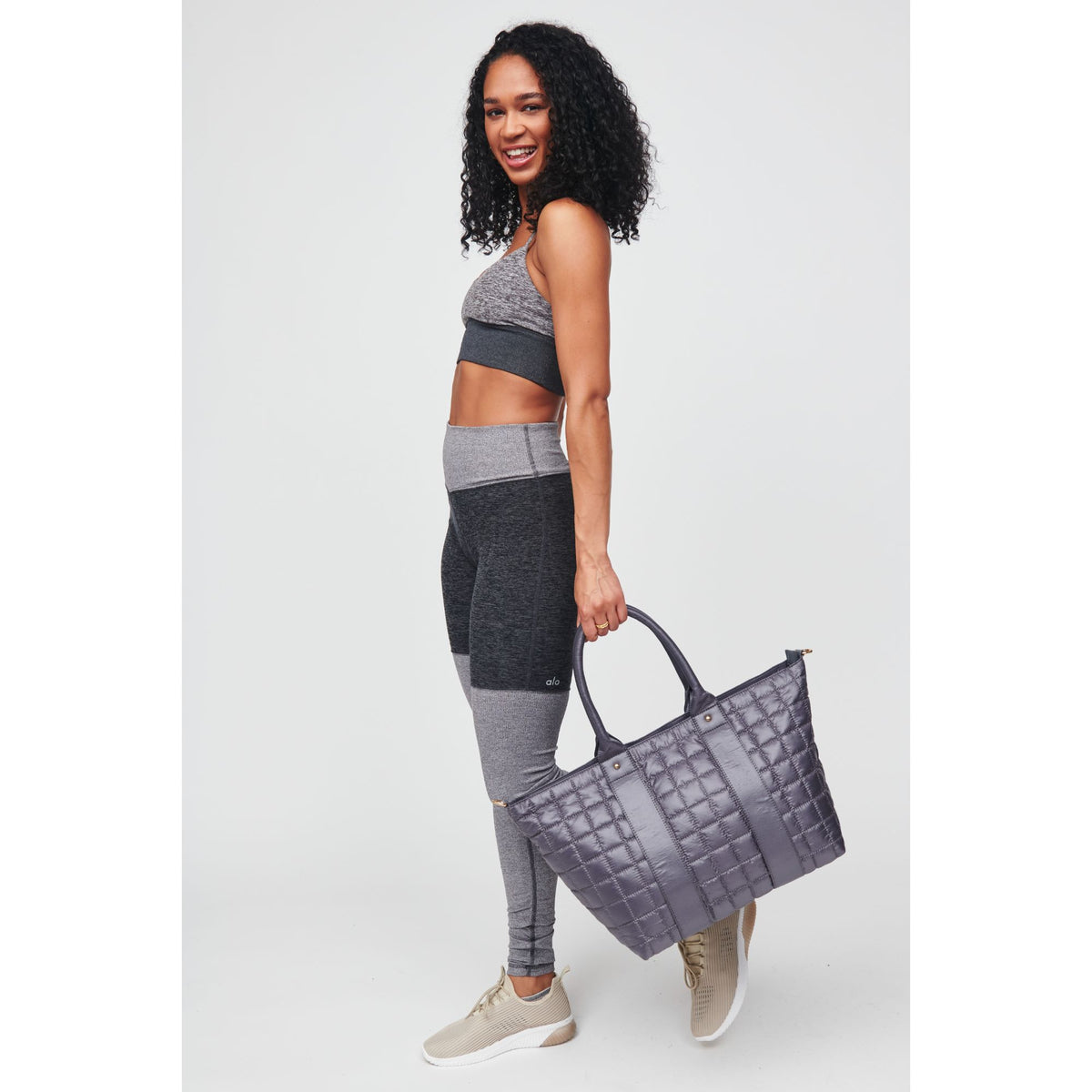 Woman wearing Carbon Urban Expressions Major Tote 818209010375 View 4 | Carbon