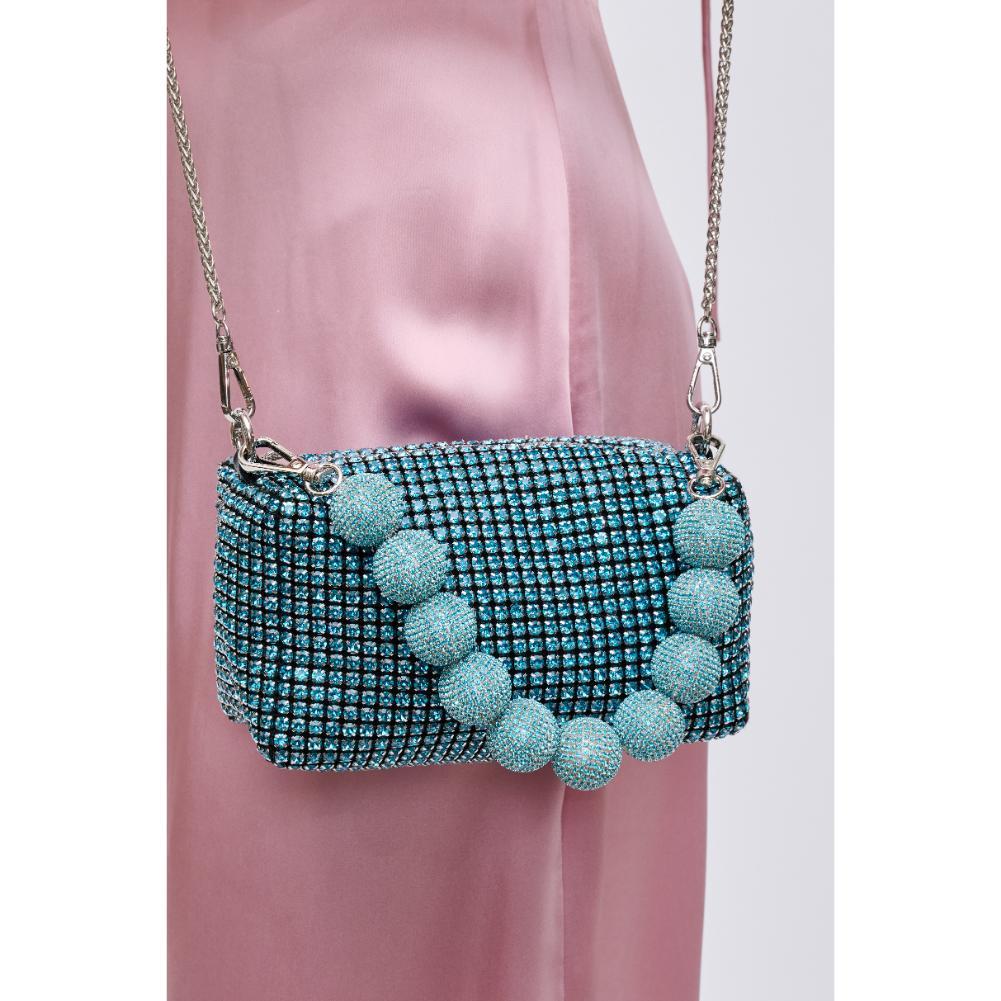 Woman wearing Turquoise Urban Expressions Monet Evening Bag 840611191311 View 4 | Turquoise