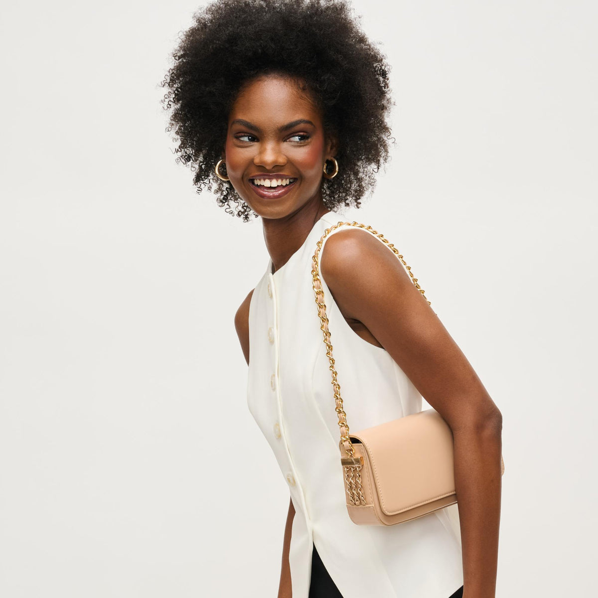 Woman wearing Natural Urban Expressions Julia Crossbody 840611157164 View 2 | Natural