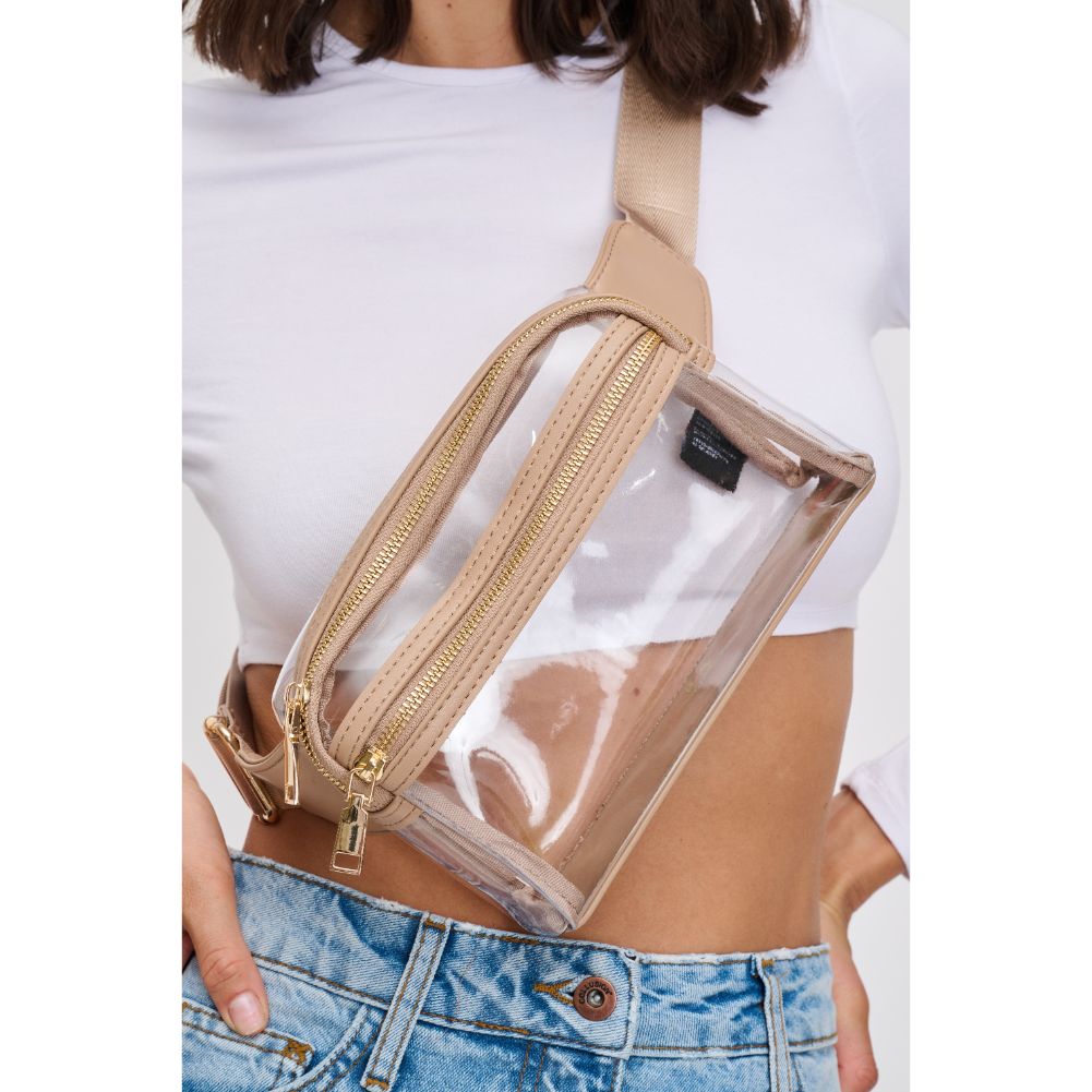 Woman wearing Nude Urban Expressions Air Belt Bag 840611119957 View 1 | Nude