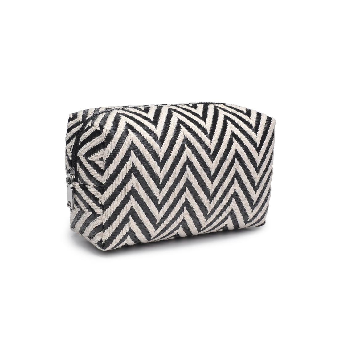 Product Image of Urban Expressions Chevron Chic Cosmetic Pouch 840611152633 View 2 | Black White