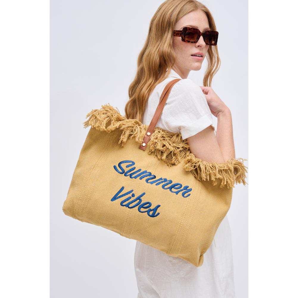 Woman wearing Natural Urban Expressions Summer Vibes Tote 840611127938 View 2 | Natural