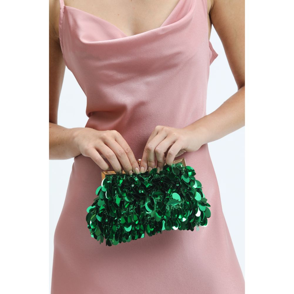 Woman wearing Green Urban Expressions Ariana Evening Bag 840611115539 View 1 | Green