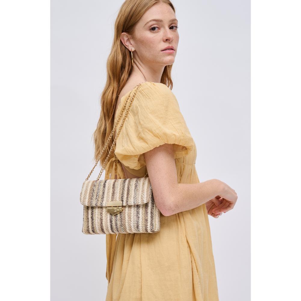 Woman wearing Natural Multi Urban Expressions Remi Crossbody 840611124081 View 2 | Natural Multi