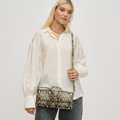 Woman wearing Olive Taupe Urban Expressions Ada Crossbody 840611137098 View 1 | Olive Taupe