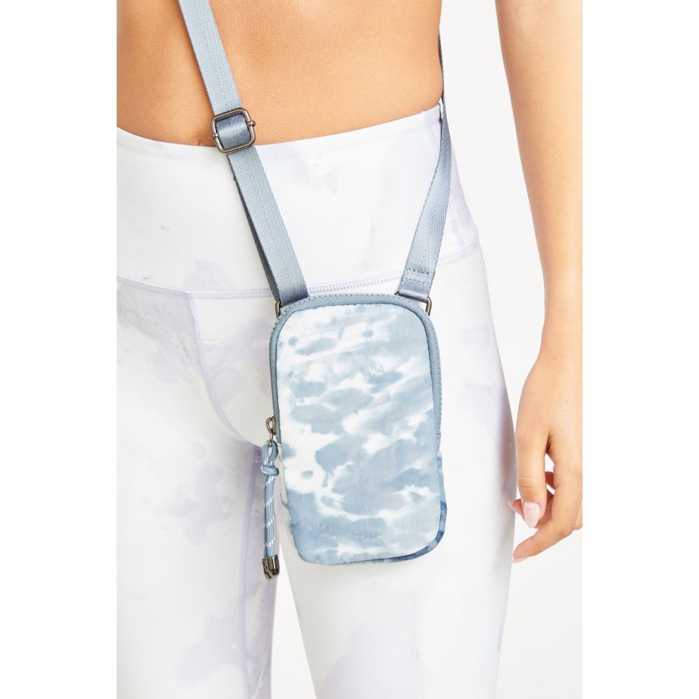 Woman wearing Cloud Grey Urban Expressions Tess Cell Phone Crossbody 840611177582 View 2 | Cloud Grey