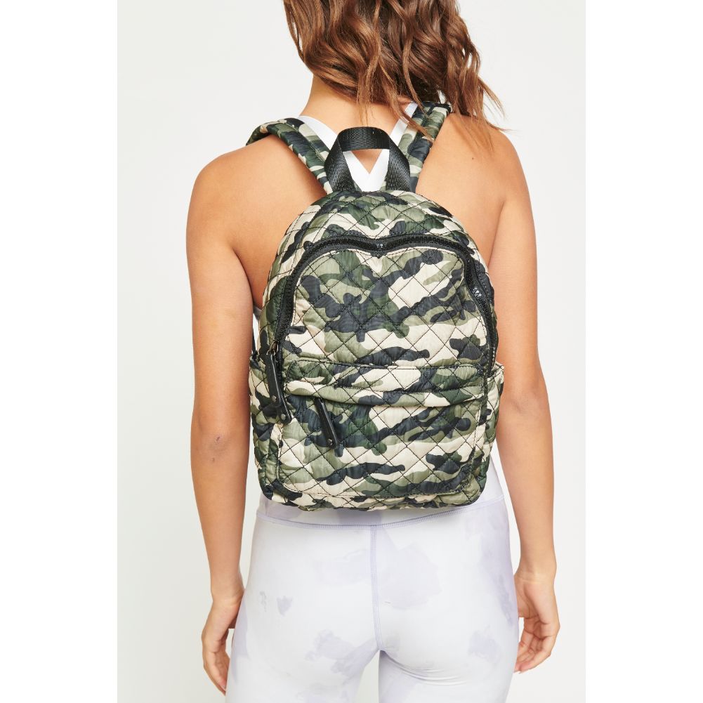 Woman wearing Camo Urban Expressions Swish Backpack 840611175632 View 1 | Camo