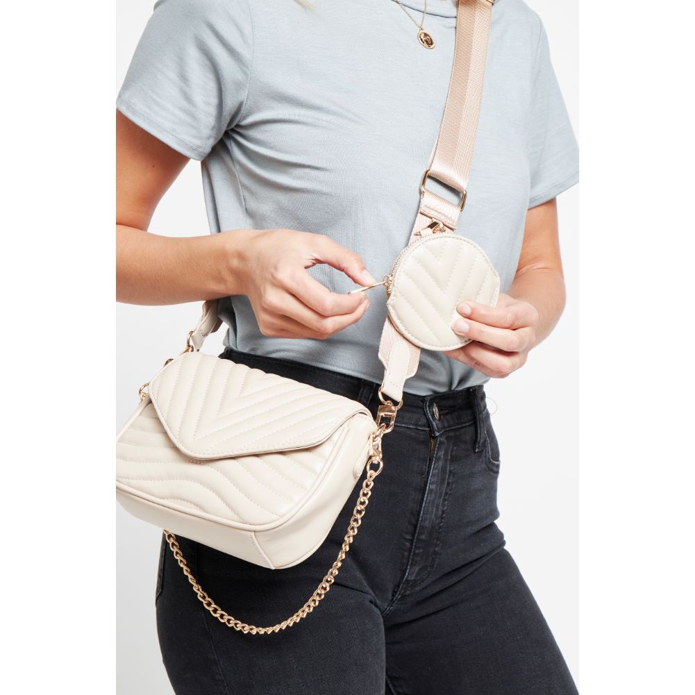 Woman wearing Natural Urban Expressions Rayne Crossbody 840611176967 View 2 | Natural