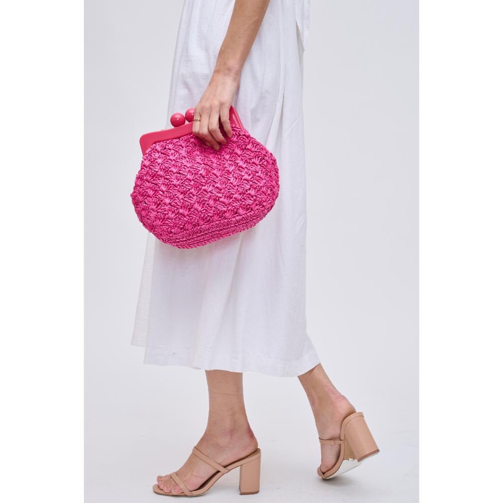 Woman wearing Hot Pink Urban Expressions Naomi Crossbody 840611119674 View 2 | Hot Pink