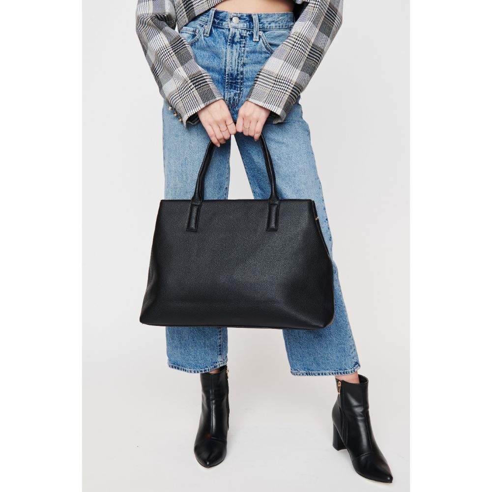 Woman wearing Black Urban Expressions Bonnie Tote 840611104083 View 3 | Black