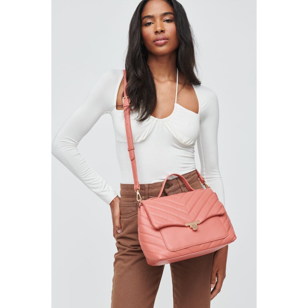 Woman wearing Blush Urban Expressions Imani Crossbody 840611108678 View 1 | Blush