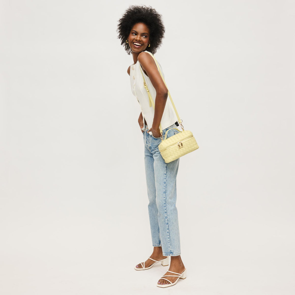 Woman wearing Butter Urban Expressions Richie Crossbody 840611151971 View 3 | Butter