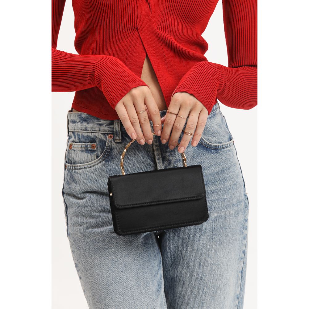 Woman wearing Black Urban Expressions Zuelia Evening Bag 840611109064 View 2 | Black