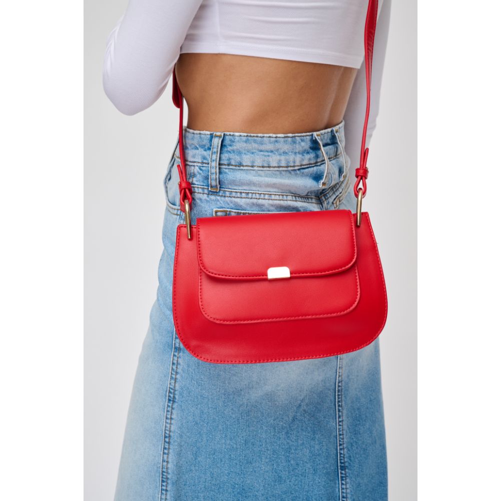 Woman wearing Red Urban Expressions Blythe Crossbody 840611118059 View 4 | Red