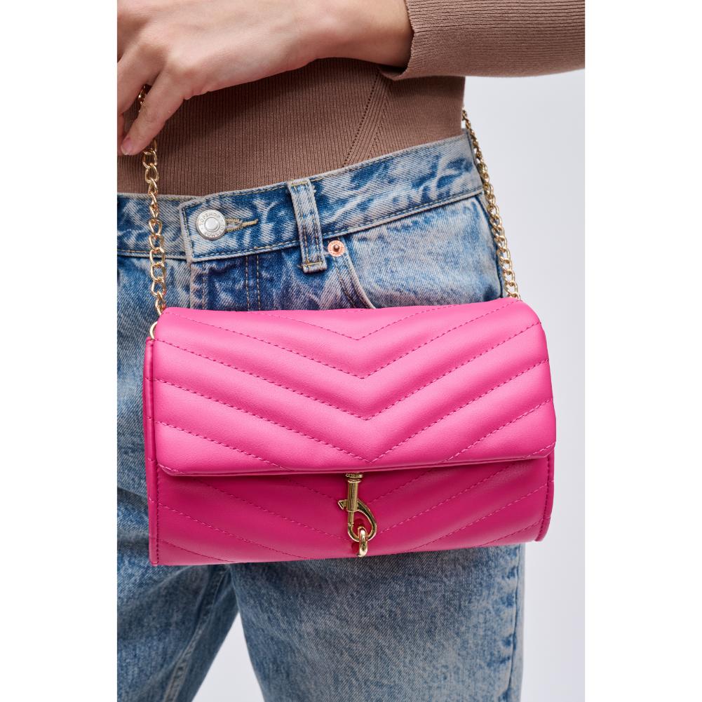 Woman wearing Hot Pink Urban Expressions Nanci Crossbody 840611123046 View 3 | Hot Pink