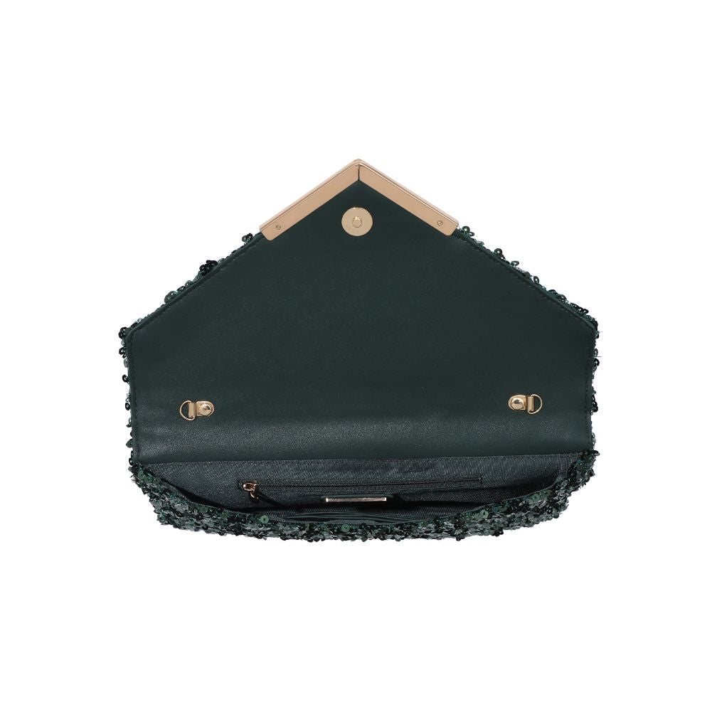 Product Image of Urban Expressions Rizza Sequin Evening Bag 840611103437 View 8 | Emerald