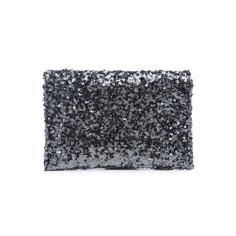 Product Image of Urban Expressions Rizza Sequin Evening Bag 840611103444 View 7 | Pewter