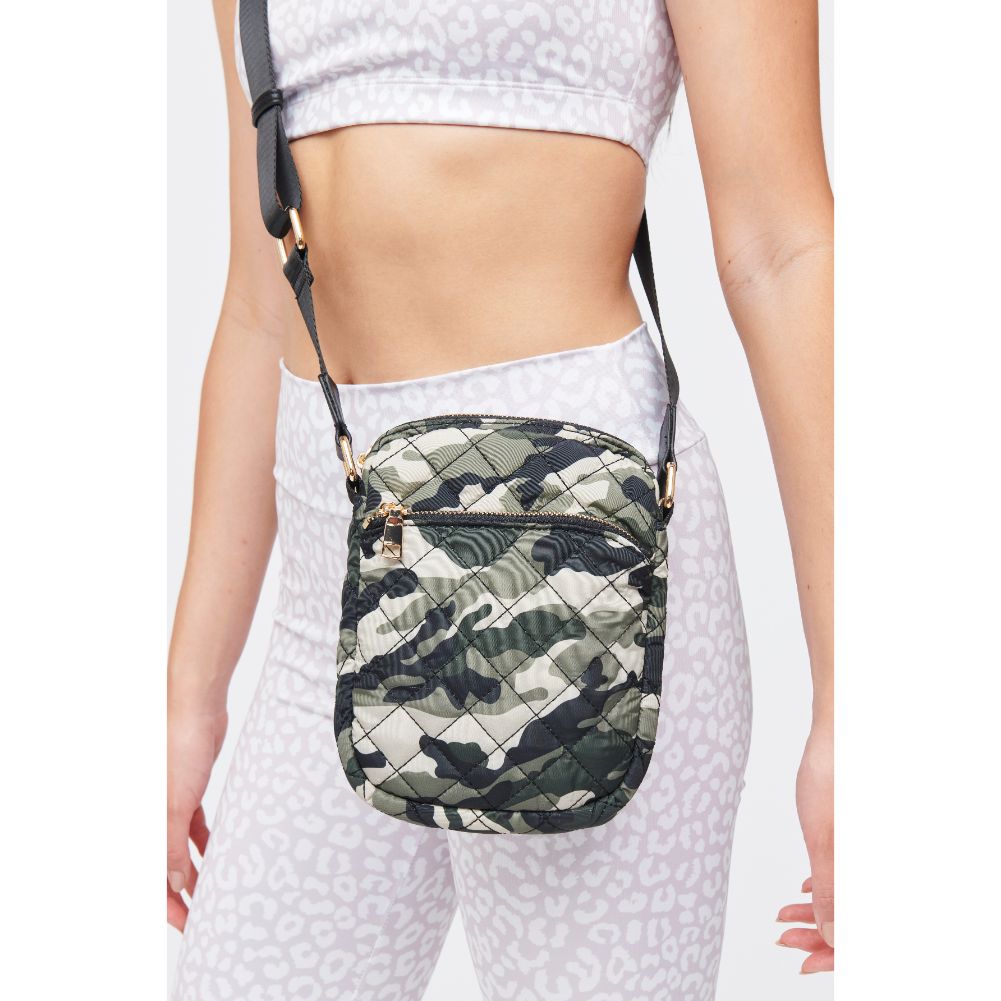 Woman wearing Green Camo Urban Expressions Lane Crossbody 840611183231 View 2 | Green Camo