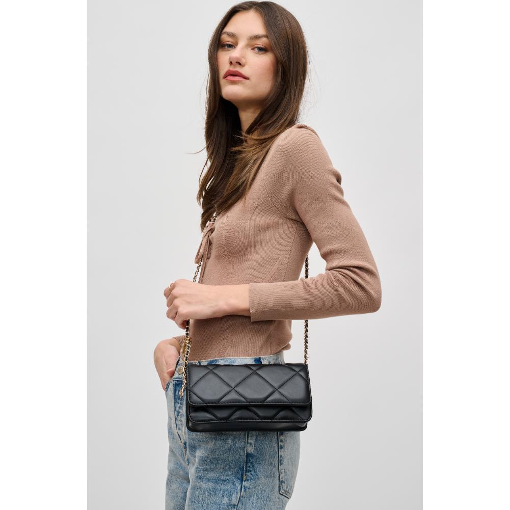 Woman wearing Black Urban Expressions Merle Crossbody 840611121530 View 2 | Black