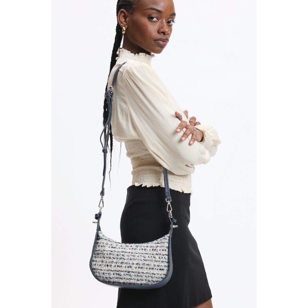 Woman wearing Denim Multi Urban Expressions Rhoda Crossbody 840611120595 View 3 | Denim Multi