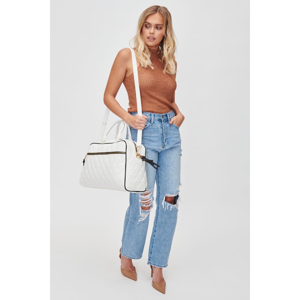 Woman wearing White Urban Expressions Philippa Weekender 818209011419 View 4 | White