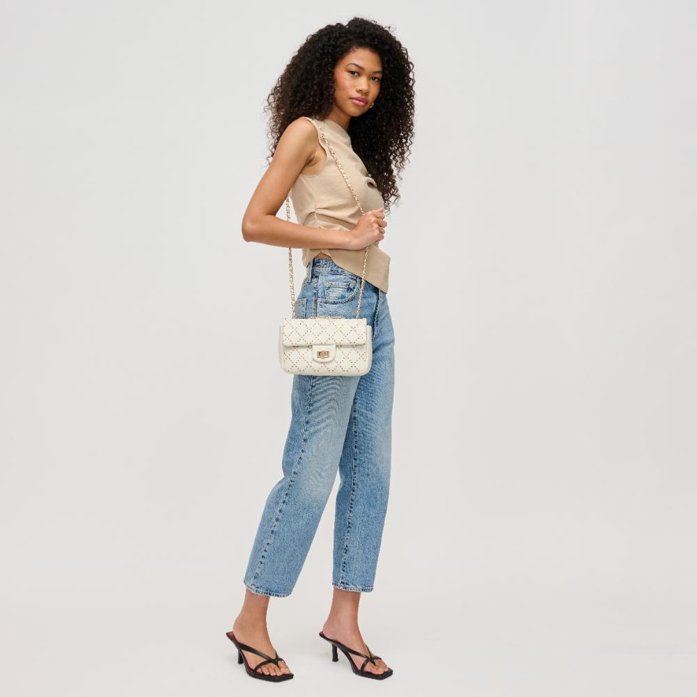 Woman wearing Ivory Urban Expressions Avery Crossbody 840611135612 View 4 | Ivory