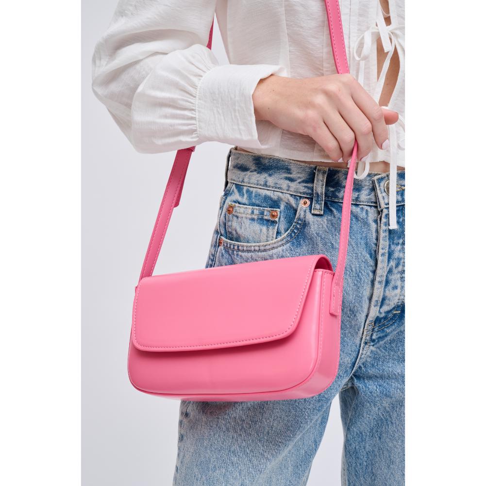 Woman wearing Pink Urban Expressions Fiske Crossbody 840611121547 View 1 | Pink