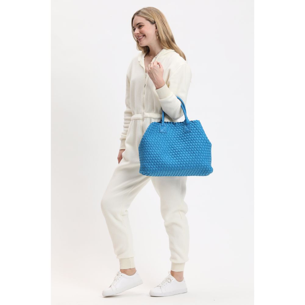 Woman wearing Ocean Urban Expressions Ithaca - Woven Neoprene Tote 840611107909 View 3 | Ocean