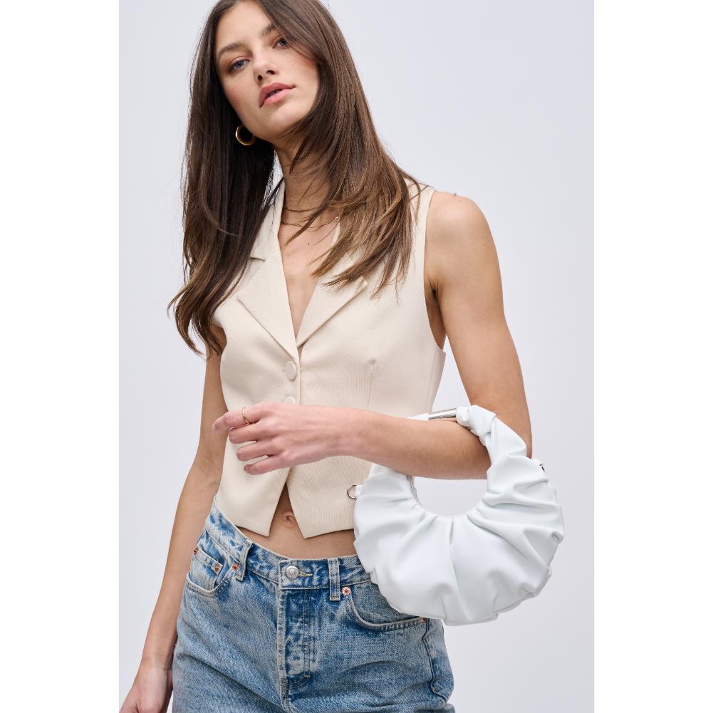 Woman wearing White Urban Expressions Sasha Crossbody 840611191441 View 1 | White