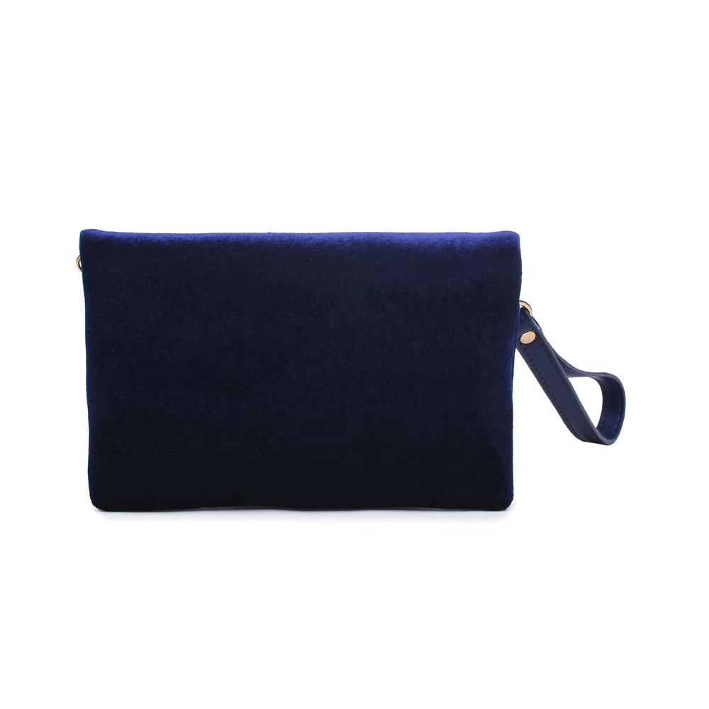 Product Image of Urban Expressions Lucy - Velvet Wristlet 840611133854 View 3 | Navy