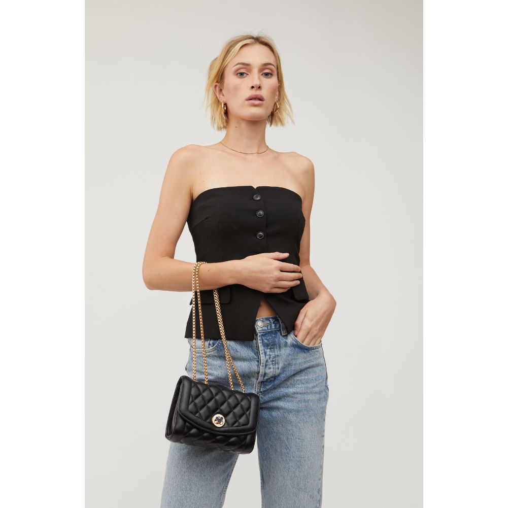 Woman wearing Black Urban Expressions Elrita - Quilted Crossbody 840611123640 View 2 | Black