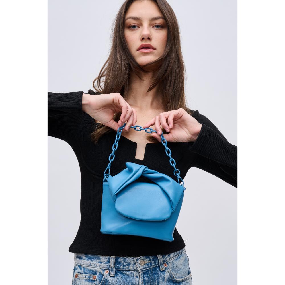 Woman wearing Denim Urban Expressions Jules Crossbody 840611191502 View 2 | Denim