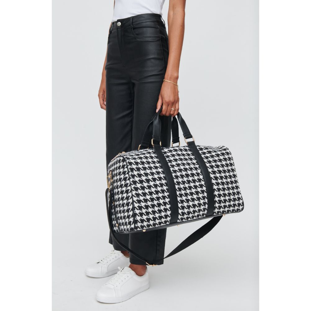 Woman wearing Black White Urban Expressions Rowena Weekender 840611103130 View 3 | Black White