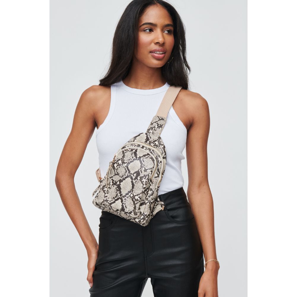 Woman wearing Natural Urban Expressions Ace - Snake Sling Backpack 840611104557 View 1 | Natural