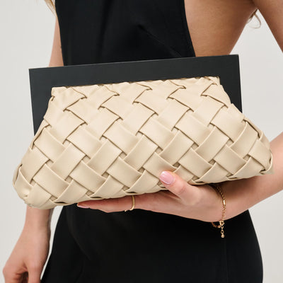 Woman wearing Ivory Urban Expressions Jamie Clutch 840611156921 View 1 | Ivory